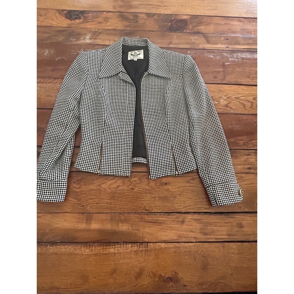 Vintage Black and White Entre Deux Modes by Carrie Rouveyrol Blazer Size 2 - Picture 2 of 9